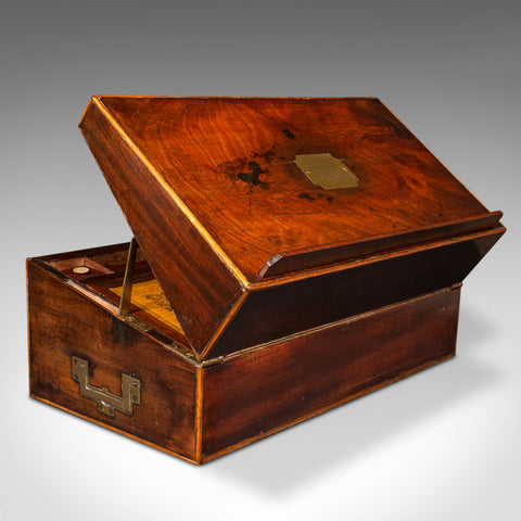 Antique Rector's Writing Slope, English, Correspondence Case, Georgian, C.1800