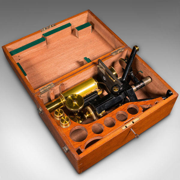 Antique Cased Microscope, English, Scientific Instrument, Swift & Son, Edwardian