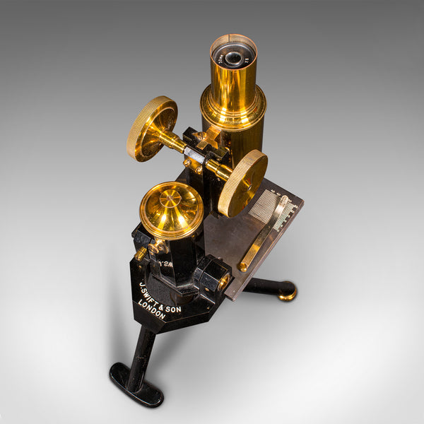 Antique Cased Microscope, English, Scientific Instrument, Swift & Son, Edwardian