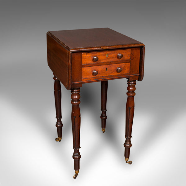 Antique Pembroke Table, English, Drop Leaf, Side, Occasional, Regency, C.1830