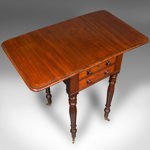 Antique Pembroke Table, English, Drop Leaf, Side, Occasional, Regency, C.1830