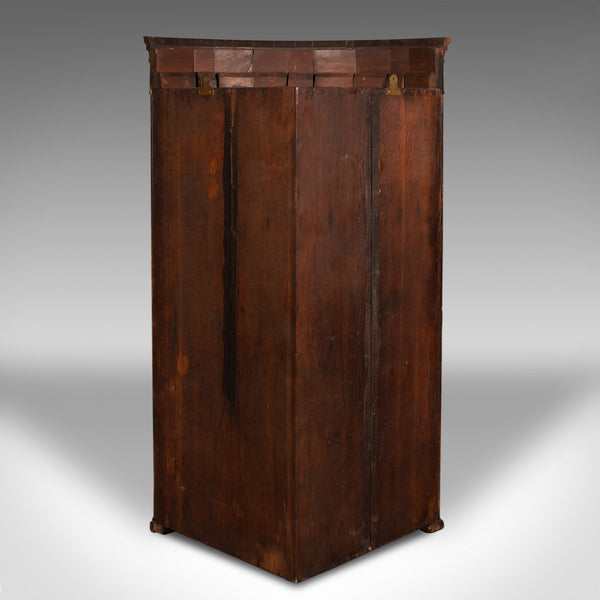 Antique Bow Front Corner Cabinet, English, Wall Cupboard, Georgian, Circa 1780