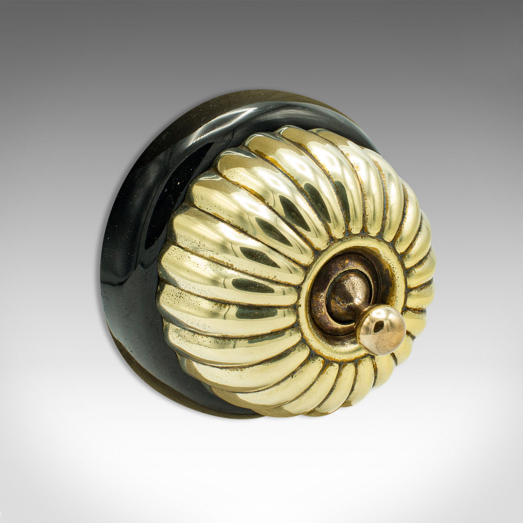 Antique Light Switch, English, Brass, Bakelite, On-Off, Early 20th ...