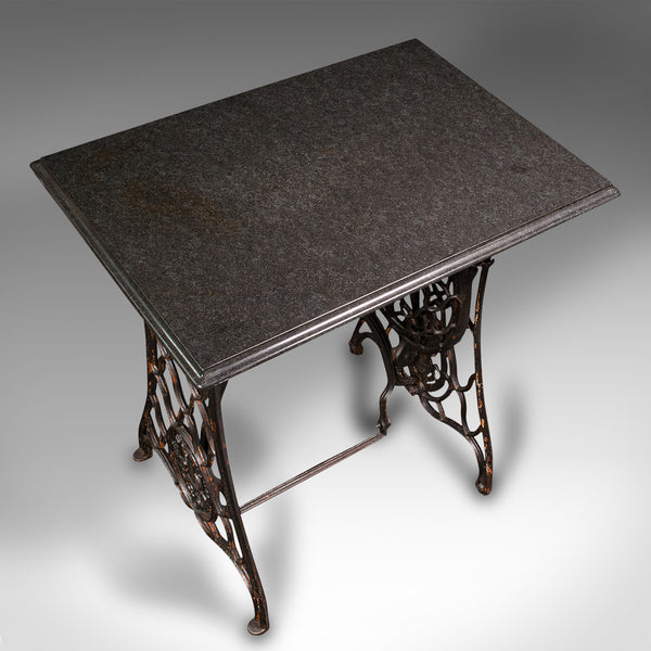 Antique Orangery Potting Table, English Granite, Cast Iron, Garden, Victorian