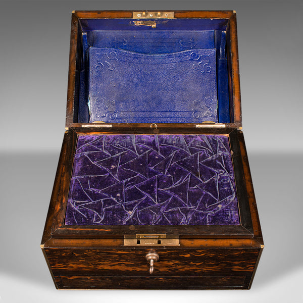 Antique Travelling Vanity Case, English, Coromandel, Jewellery Box, Victorian