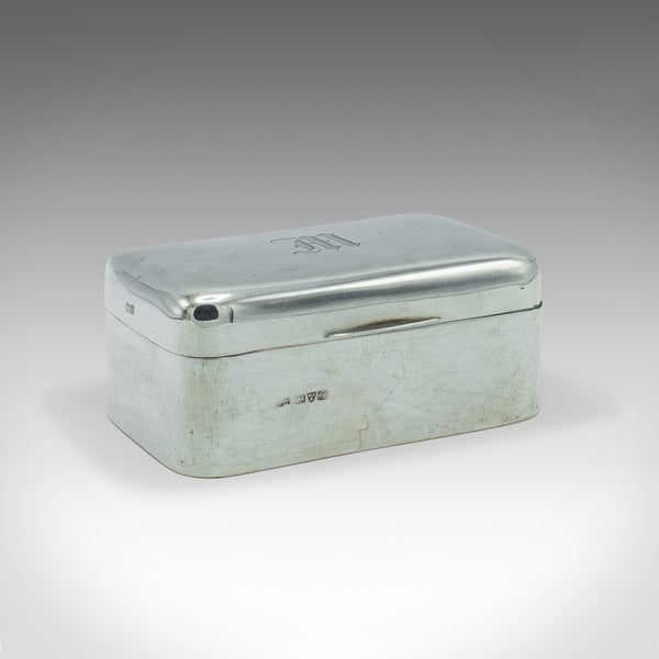 Antique Gentleman's Soap Case, English, Silver, Travelling Box, Edwardian, 1910