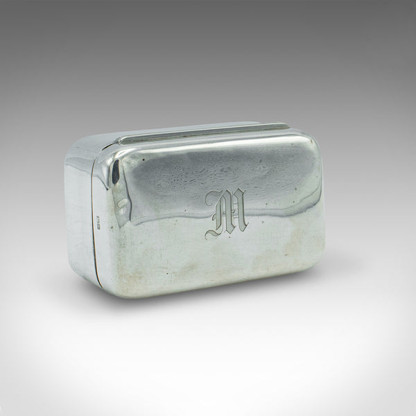 Antique Gentleman's Soap Case, English, Silver, Travelling Box, Edwardian, 1910