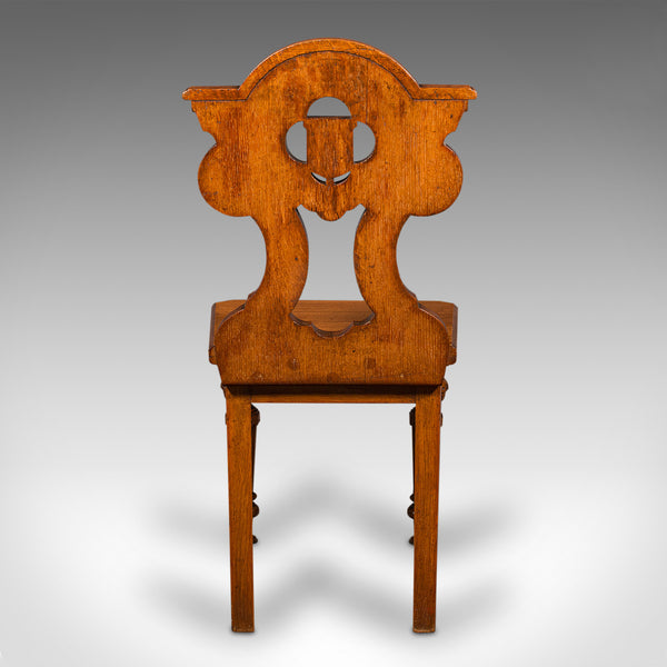 Pair Of Antique Hall Chairs, Scottish, Oak, Seat, Arts & Crafts Taste, Victorian