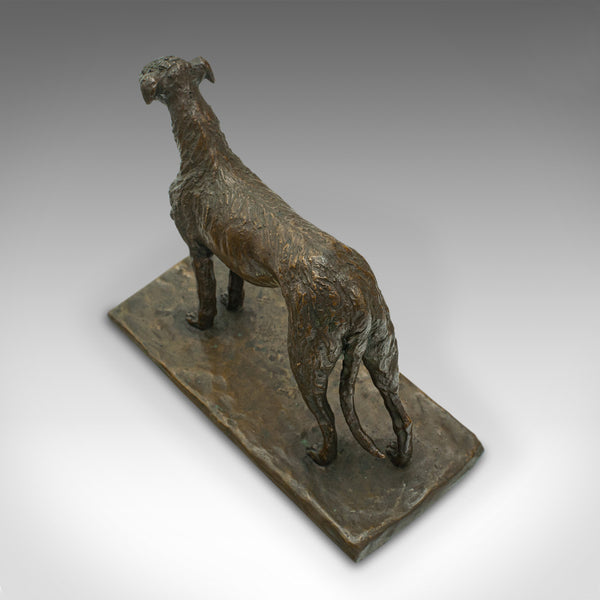 Antique Decorative Dog Figure, Austrian, Bronze Viennese Borzoi Hound, Victorian