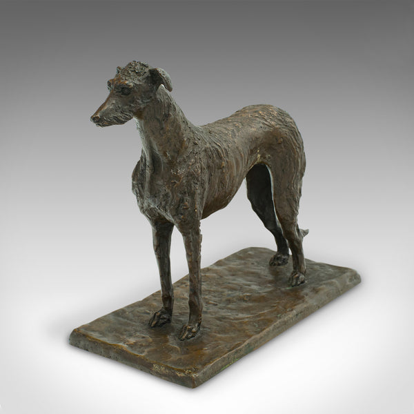 Antique Decorative Dog Figure, Austrian, Bronze Viennese Borzoi Hound, Victorian