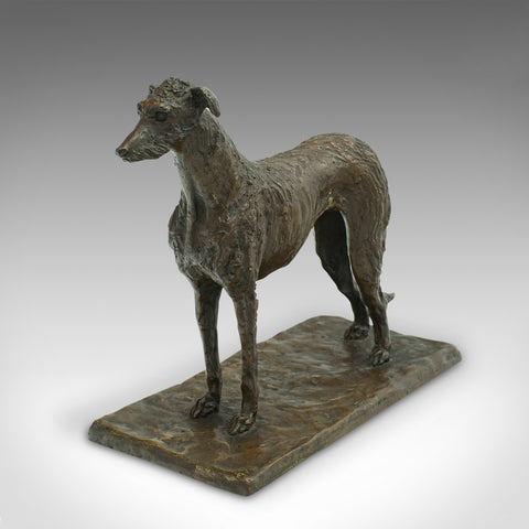 Antique Decorative Dog Figure, Austrian, Bronze Viennese Borzoi Hound, Victorian