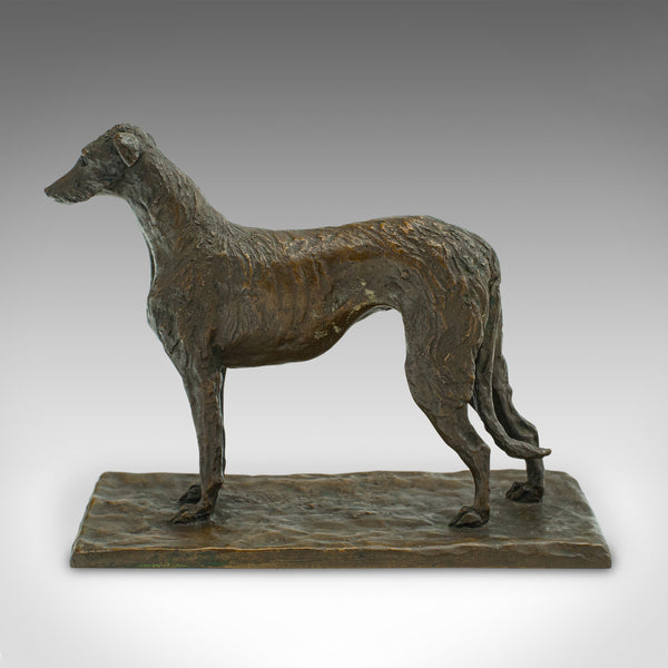 Antique Decorative Dog Figure, Austrian, Bronze Viennese Borzoi Hound, Victorian