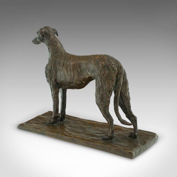 Antique Decorative Dog Figure, Austrian, Bronze Viennese Borzoi Hound, Victorian