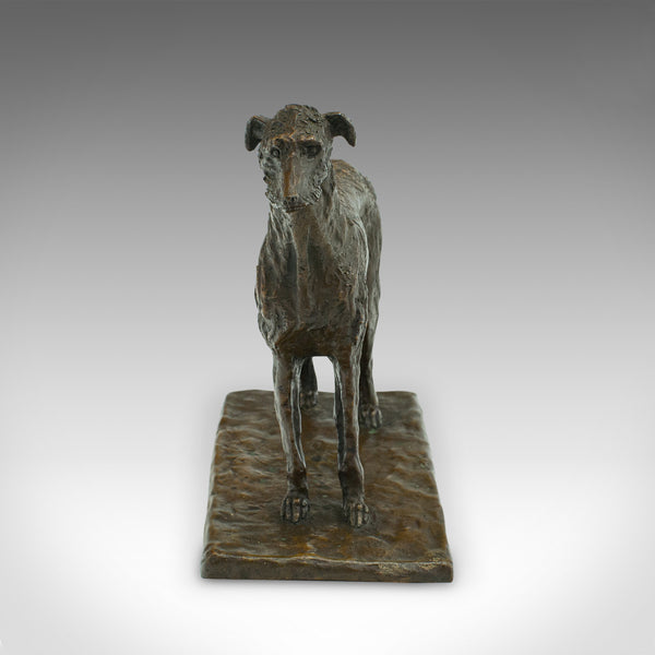 Antique Decorative Dog Figure, Austrian, Bronze Viennese Borzoi Hound, Victorian