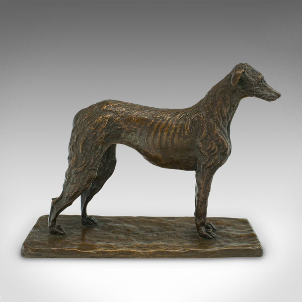 Antique Decorative Dog Figure, Austrian, Bronze Viennese Borzoi Hound, Victorian