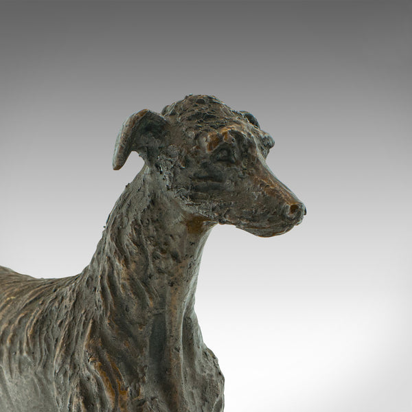 Antique Decorative Dog Figure, Austrian, Bronze Viennese Borzoi Hound, Victorian
