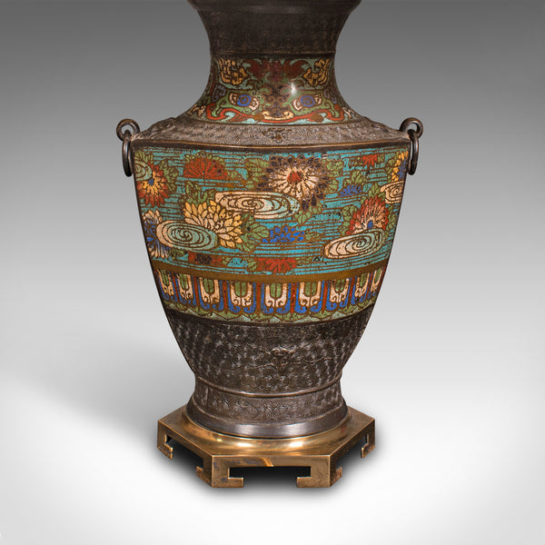 Pair Of Antique Decorative Lamps, Japanese, Bronze, Table Light, Victorian, 1880