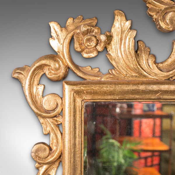 Antique Ornate Mirror, Continental, Giltwood, Glass, Hall, Overmantle, Victorian
