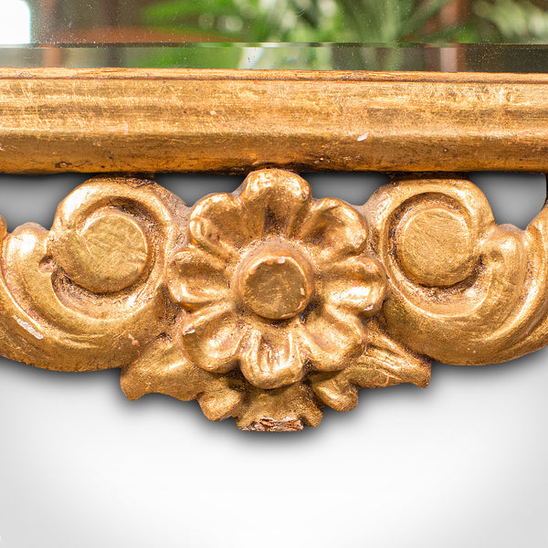 Antique Ornate Mirror, Continental, Giltwood, Glass, Hall, Overmantle, Victorian