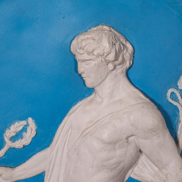 Tall Vintage Decorative Relief Plaque, Stone, Neo Classical, After Jasperware