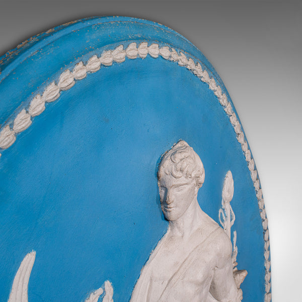Tall Vintage Decorative Relief Plaque, Stone, Neo Classical, After Jasperware