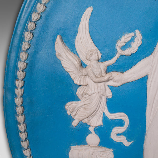 Tall Vintage Decorative Relief Plaque, Stone, Neo Classical, After Jasperware