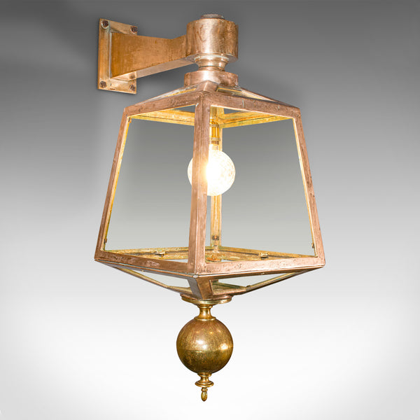 Large Antique Courtyard Light, English, Bronze, Outdoor Lamp, Victorian, C.1870