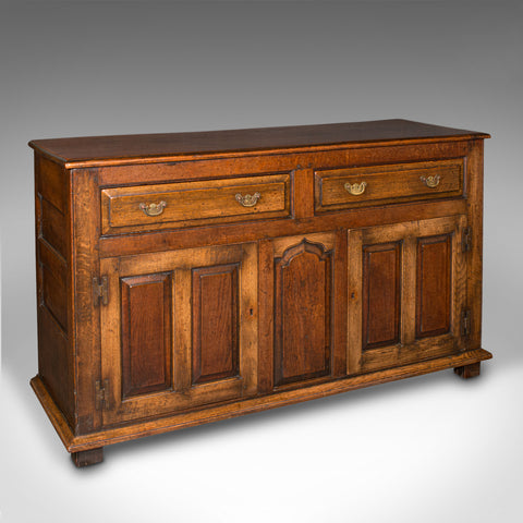 Antique Country Housekeeper's Cabinet, English Oak, Dresser Base, Georgian, 1800