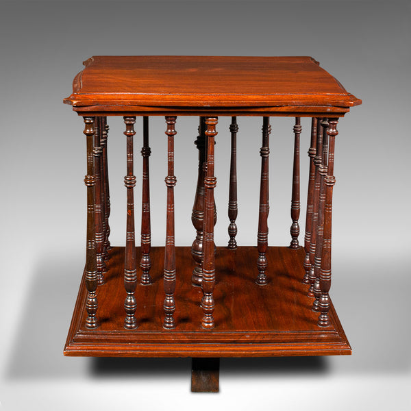 Antique Book Companion, English, Walnut, Rotary Bookstand, Edwardian, Circa 1910