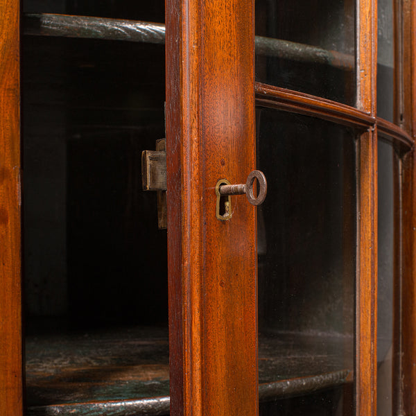 Antique Glazed Corner Cabinet, English, Bow Front, Display, Georgian, Circa 1800