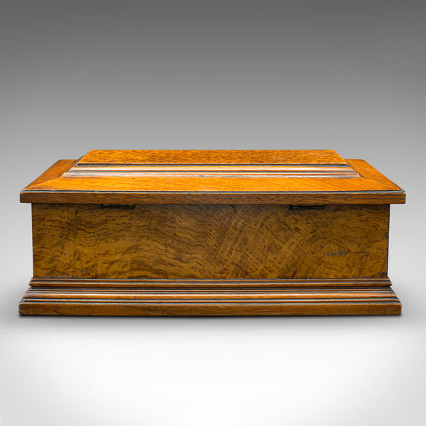 Antique Gentleman's Glove Box, English, Walnut, Burr, Keepsake, Case, Victorian