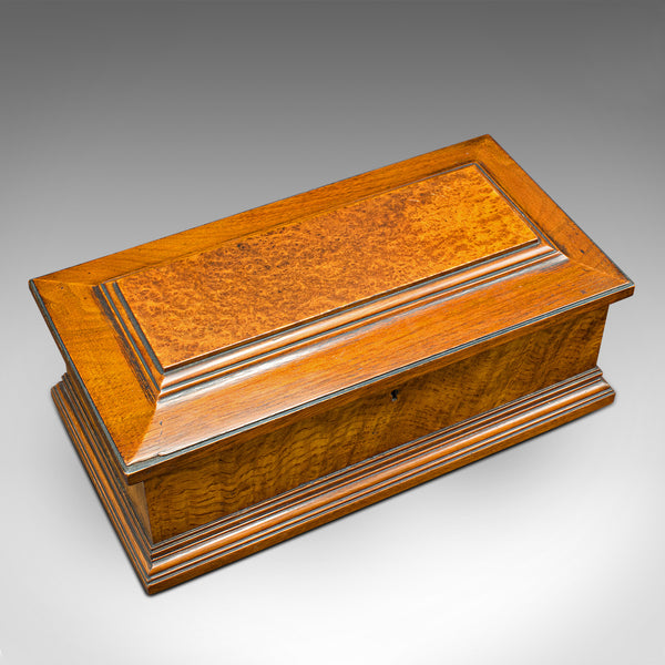 Antique Gentleman's Glove Box, English, Walnut, Burr, Keepsake, Case, Victorian