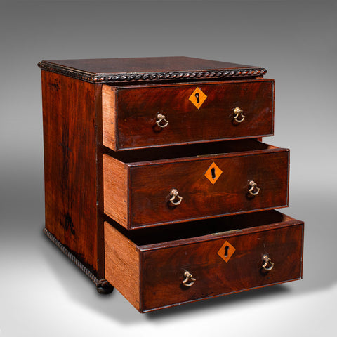 Antique Apprentice Chest Of Drawers, English, Small Desktop Case, Georgian, 1800