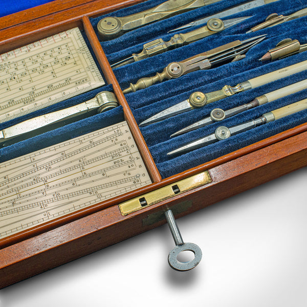 Antique Draughtsman's Tool Set, English, Cartography, Instruments, Edwardian