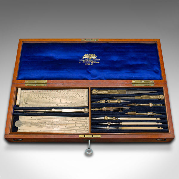 Antique Draughtsman's Tool Set, English, Cartography, Instruments, Edwardian