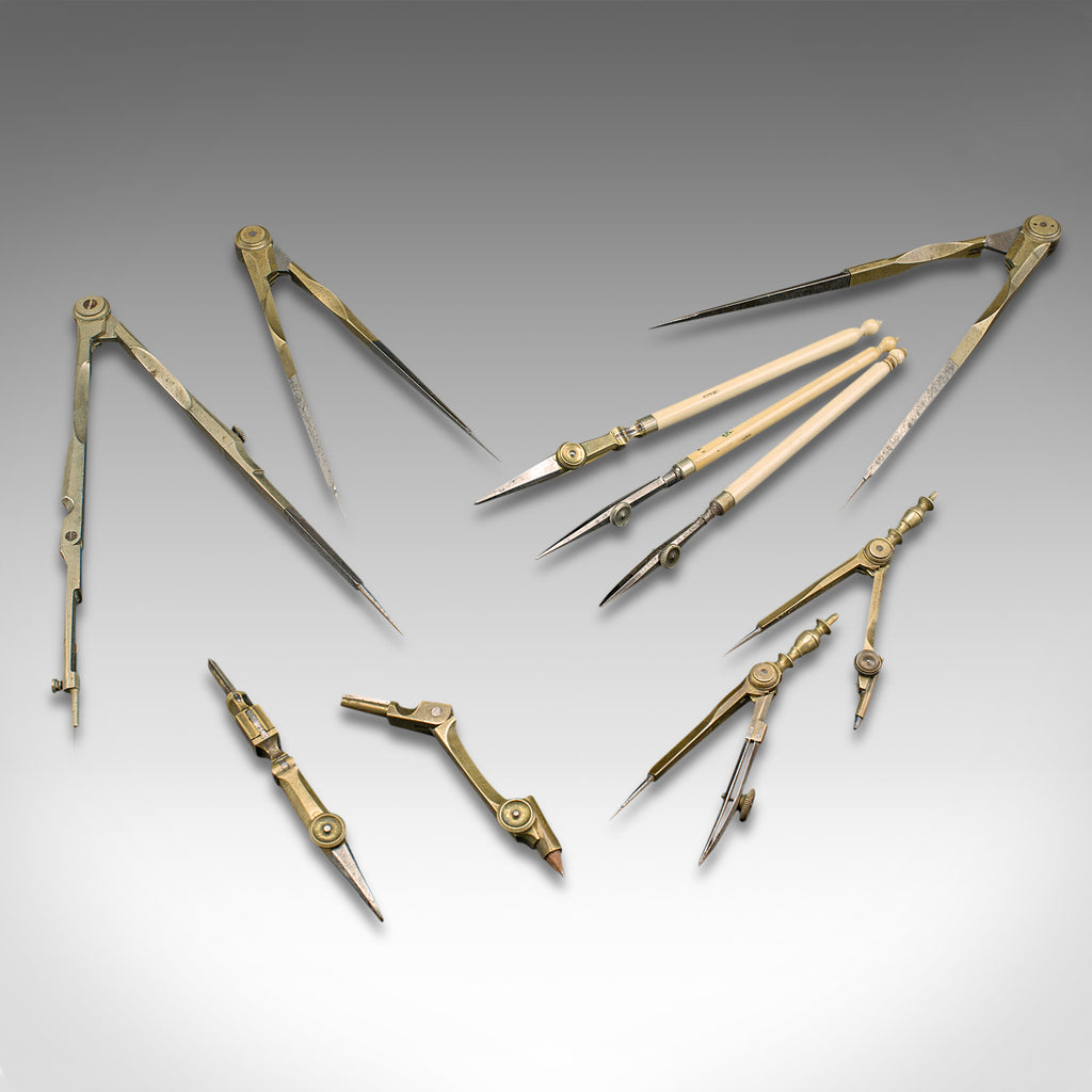 Antique Draughtsman's Tool Set, English, Cartography, Instruments ...