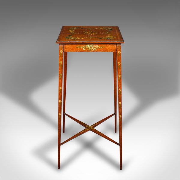 Small Antique Lamp Table, English, Occasional, Hand Painted Decor, Regency, 1820