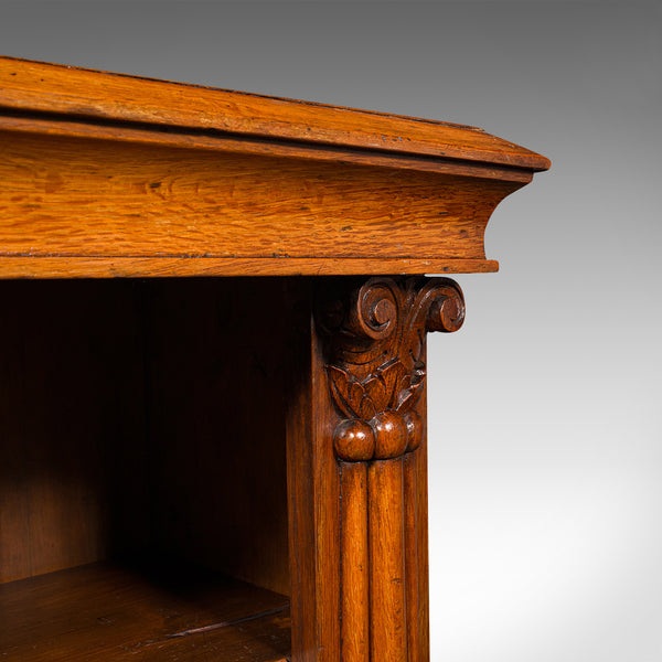 Antique Open Bookcase, Scottish, Oak, Adjustable Book Shelf Cabinet, Victorian