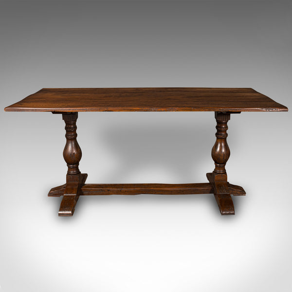 Antique 6 Seat Refectory Table, English, Oak, Farmhouse, Dining, Victorian, 1900