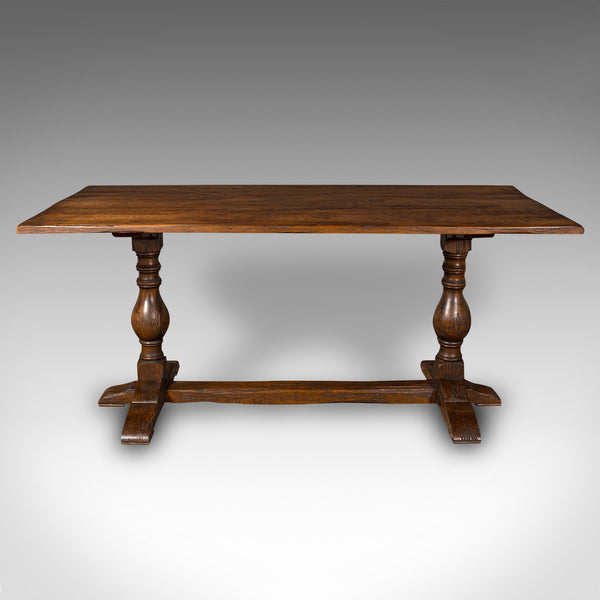 Antique 6 Seat Refectory Table, English, Oak, Farmhouse, Dining, Victorian, 1900