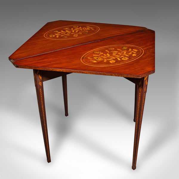 Antique Flower Display Table, Dutch, Inlaid, Console, Gate Leg, Georgian, 1780