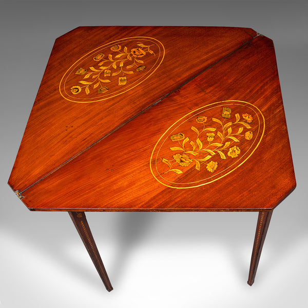 Antique Flower Display Table, Dutch, Inlaid, Console, Gate Leg, Georgian, 1780