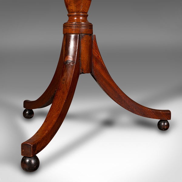 Antique Supper Table, English, Snap Top, Lamp, Occasional, Regency, Circa 1820