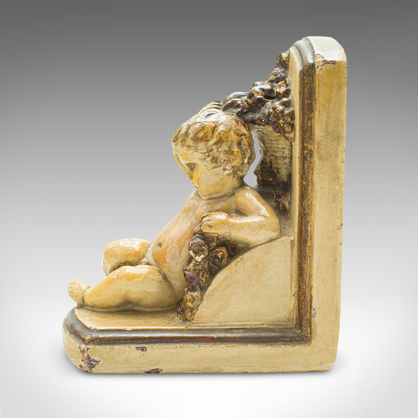 Pair Of Antique Putto Bookends, Italian, Decor, Cherub, Grand Tour, Victorian