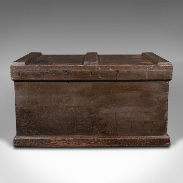 Antique Workman's Chest, English, Pine Tool Chest, Coffee Table, Victorian, 1880