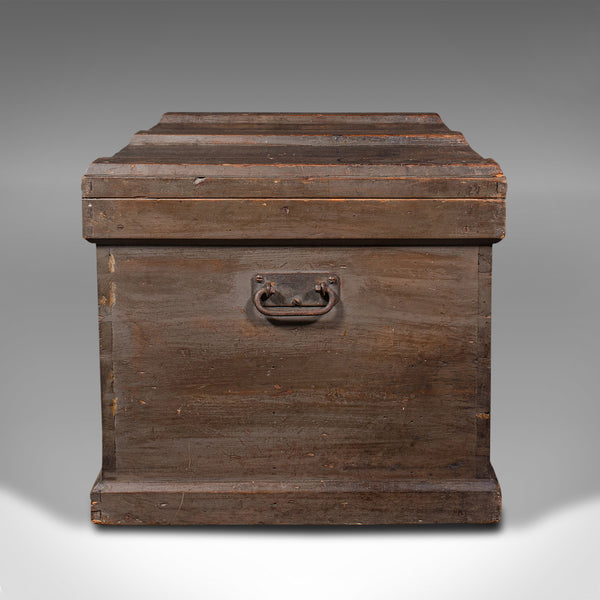 Antique Workman's Chest, English, Pine Tool Chest, Coffee Table, Victorian, 1880