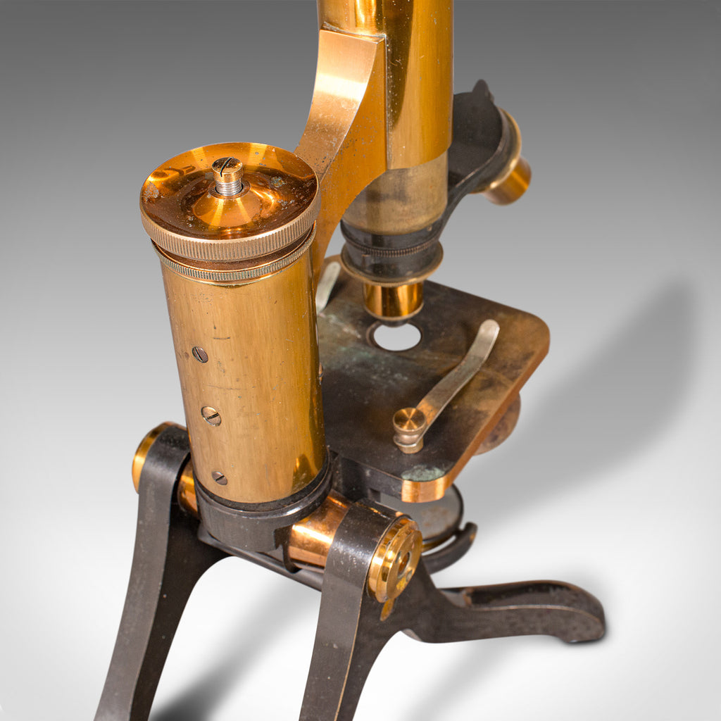 Antique Scholar's Microscope, English, Brass, Scientific Instrument ...