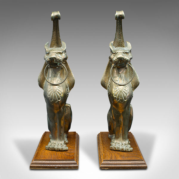 Pair Of Antique Cat Statues, Italian, Bronze, Grand Tour, Doorstops, Victorian