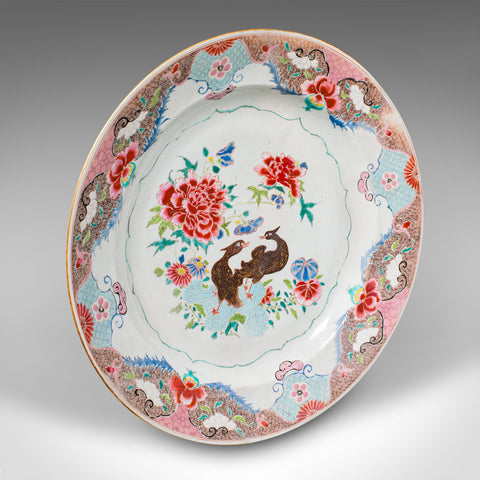 Large Antique Decorative Charger, Japanese, Ceramic, Serving Plate, Circa 1920