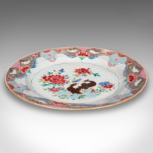 Large Antique Decorative Charger, Japanese, Ceramic, Serving Plate, Circa 1920